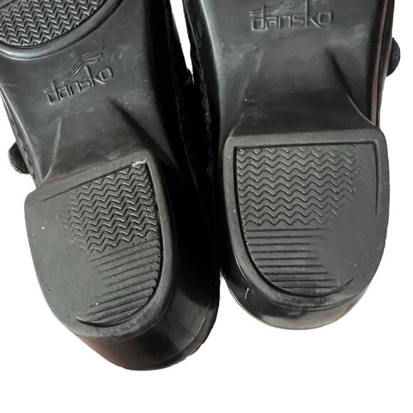 Dansko Black Solstice Side Button Clog Slip-On Shoes Leather Size 40 9.5 US - Picture 7 of 9